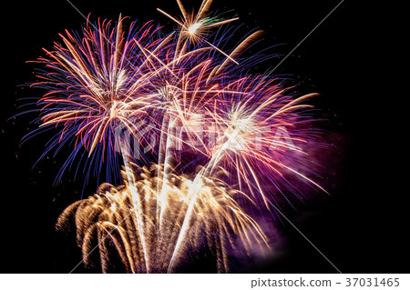 Fireworks Celebration at night on New Year. 37031465