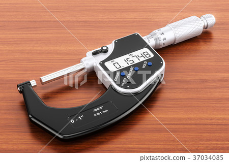 Digital Depth Micrometer on the wooden table 37034085
