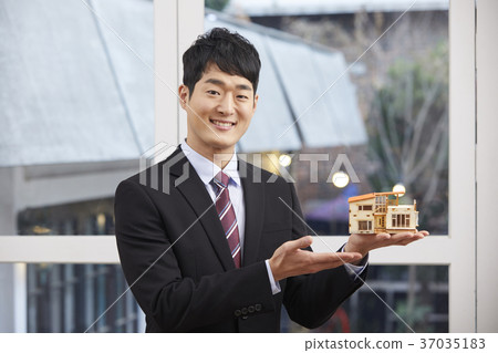 銷售人員，商人，韓國人 37035183