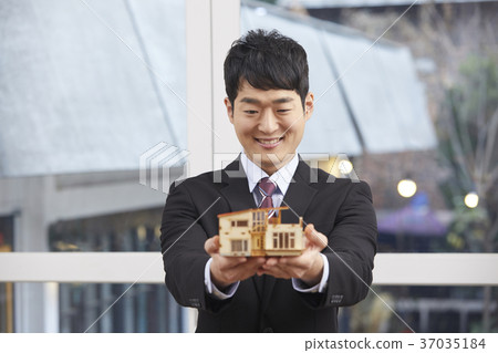 銷售人員，商人，韓國人 37035184