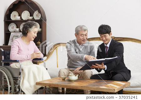 老夫婦，推銷員，韓國人 37035241