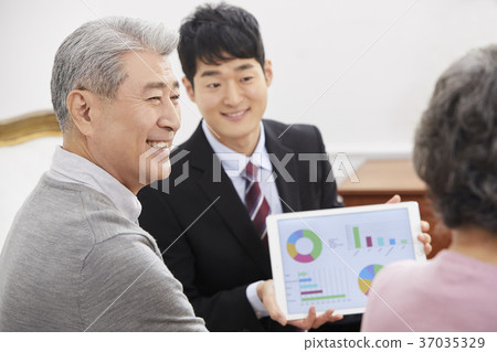 老夫婦，推銷員，韓國人 37035329
