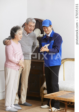 老夫婦，推銷員，韓國人 37035331