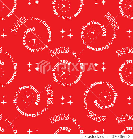 New Year seamless pattern - Stock Illustration [37036660] - PIXTA