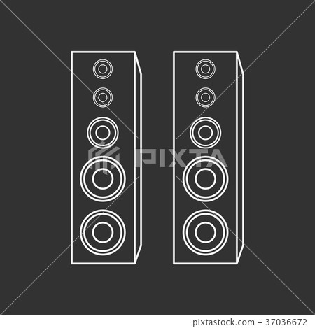 Outline loudspeaker illustration Outline loudspeaker illustration 37036672