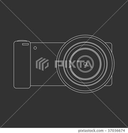 Outlined photo camera Outlined photo camera 37036674