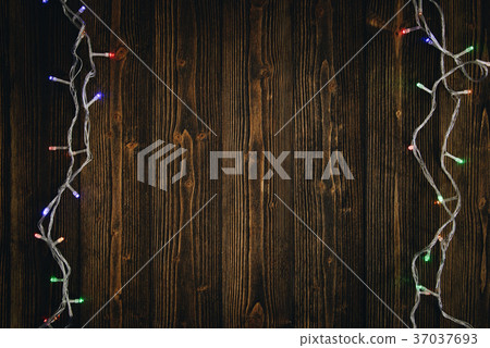 Fancy blinker light bulbs or garlands and wreath 37037693