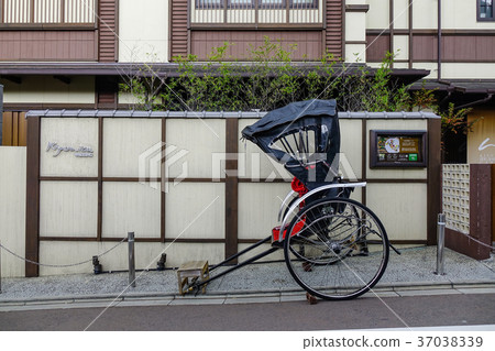 Traditional Japanese pull rickshaw 37038339