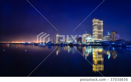 Night view of Manila Bay in Philippines Night view of Manila Bay in Philippines 37038656