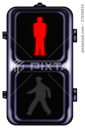 Pedestrian traffic light red 37038914