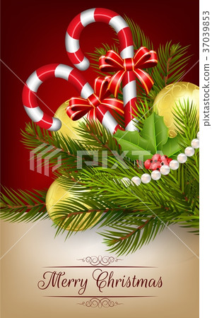 Merry christmas and balls,tree and candy Merry christmas and balls,tree and candy 37039853