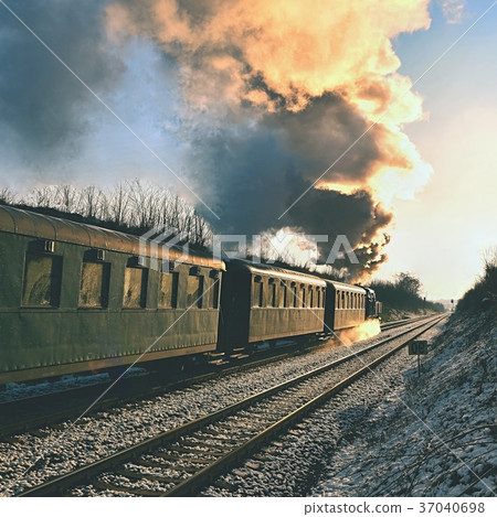 Beautiful old steam train.Czech Republic-Europe. 37040698