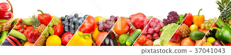 Fruits and vegetables isolated on white Fruits and vegetables isolated on white 37041043