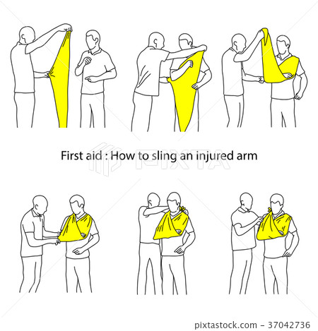 How to sling an injured arm vector illustration  37042736
