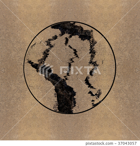 Cracked soil as Japan flag after the earthquake 37043057