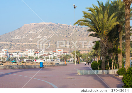 Agadir seafront promenade, is a major city Morocco 37043654