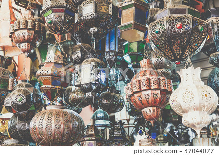 Shining moroccan metal lamps and souvenirs Shining moroccan metal lamps and souvenirs 37044077