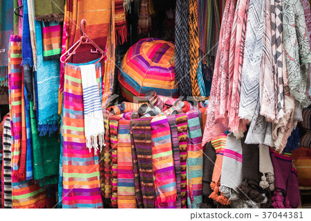 Selection of colorfu clothes on traditional market Selection of colorfu clothes on traditional market 37044381