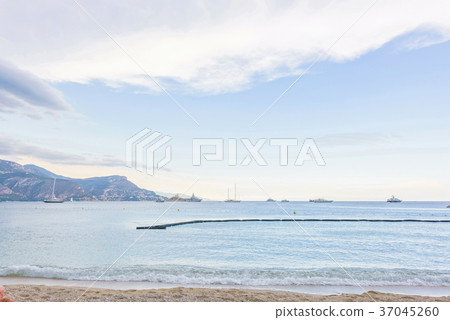 Daylight view to yachts and boats near port 37045260