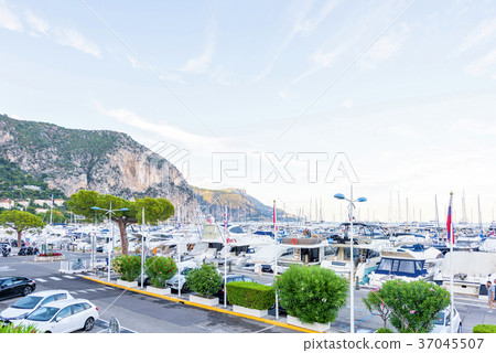 Daylight view to luxury yachts parked 37045507