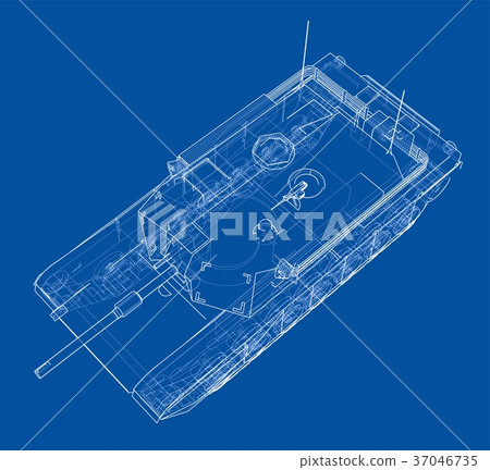 Blueprint of realistic tank 37046735