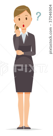 Business woman in a suit is thinking Business woman in a suit is thinking 37046904