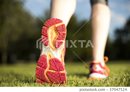 Close up of feet of a runner, training concept 37047524