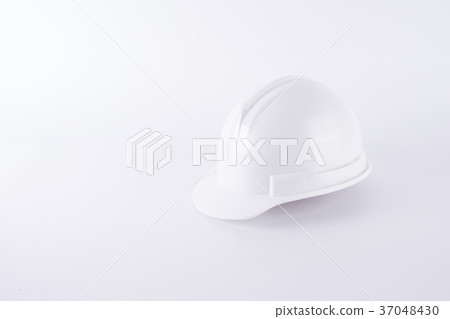 White safety helmet on white background. Hard hat 37048430