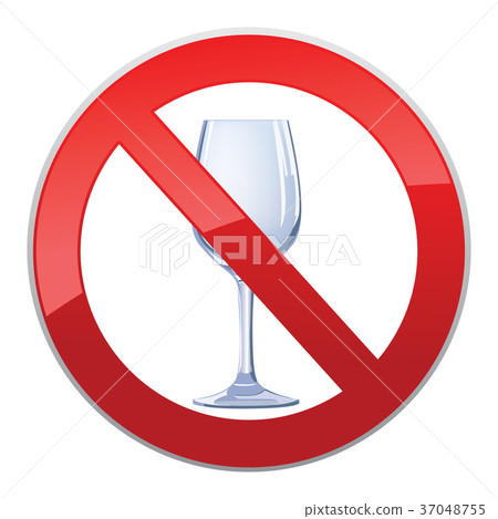 No alcohol drink sign Prohibition icon. Ban liquor 37048755