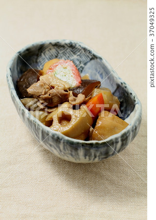 Simmered fish, Hokkaido simmered dish with simmered vegetables, root vegetables and meat simmered 37049325