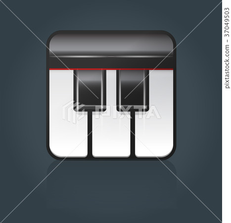 Vector grand piano icon for music software Vector grand piano icon for music software 37049503