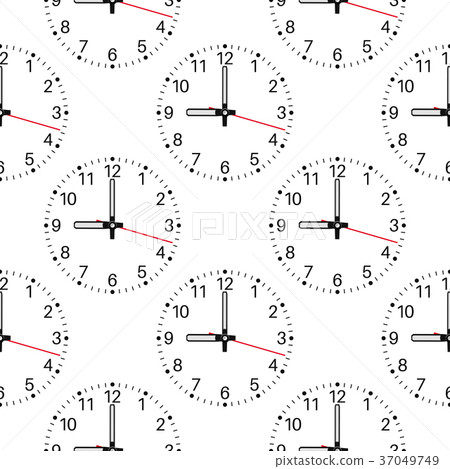 Nine o'clock. Clockface isolated on white 37049749