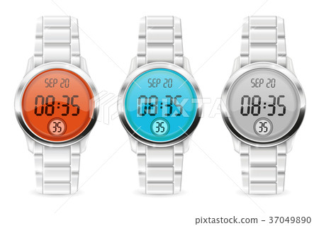 Men digital watch with colored clock face Men digital watch with colored clock face 37049890