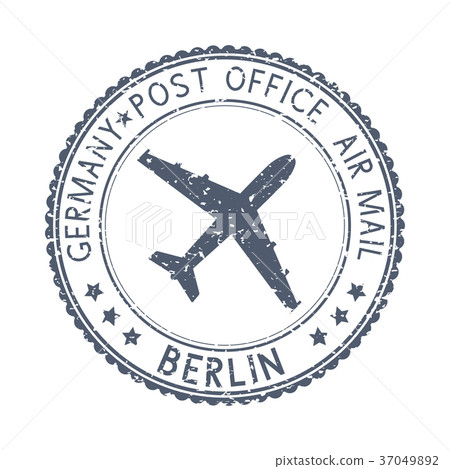 Postal stamp with Berlin title. Black postmark 37049892