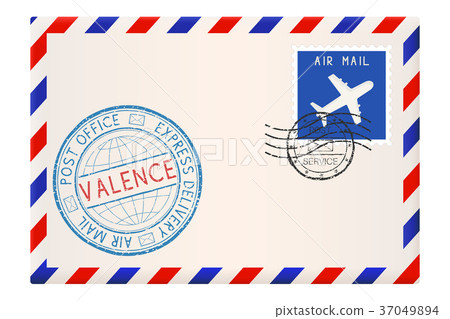 Envelope with Valence Italy stamp. International Envelope with Valence Italy stamp. International 37049894