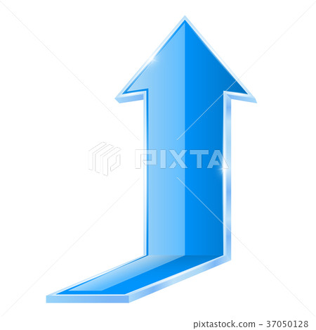 Long blue arrow. Up web shiny 3d icon - Stock Illustration [37050128 ...