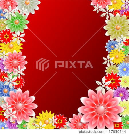 red design with flowers red design with flowers 37050544