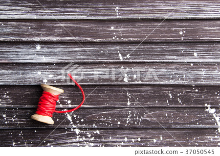 Christmas decorations on brown shabby background 37050545