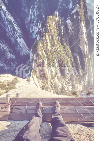 Plank Road in the Sky at Mount Hua, China. 37050627