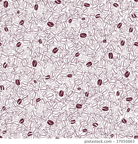 Coffee seamless background. Coffee bean pattern. - Stock Illustration ...