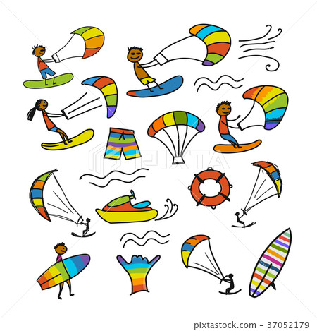 Kiteboarding, sketch for your design 37052179