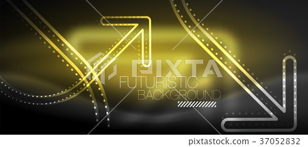 Techno neon glowing arrow background Techno neon glowing arrow background 37052832