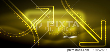 Techno neon glowing arrow background Techno neon glowing arrow background 37052833