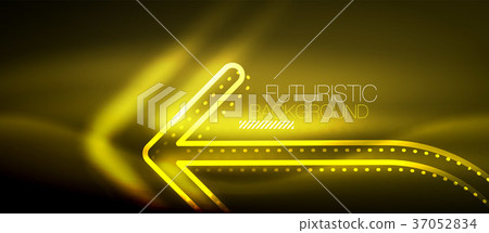 Techno neon glowing arrow background Techno neon glowing arrow background 37052834