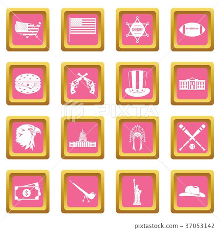 USA icons pink 37053142