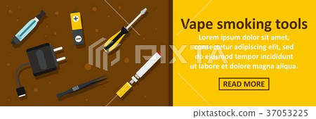 Vape smoking tools banner horizontal concept 37053225