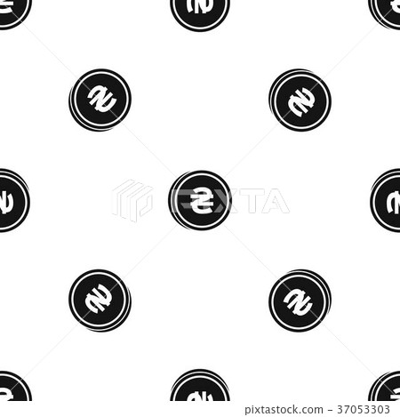 Coin hryvnia pattern seamless black 37053303
