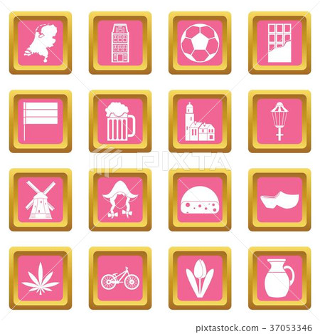 Netherlands icons pink 37053346