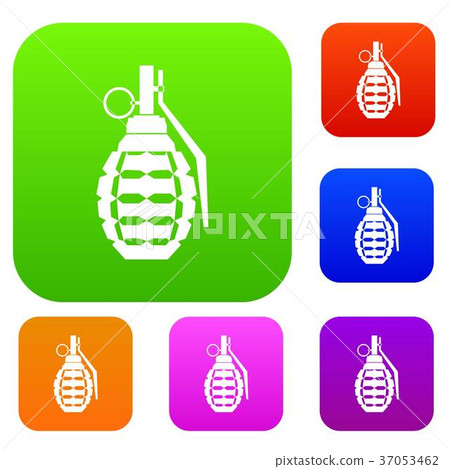 Hand grenade, bomb explosion set collection - Stock Illustration ...