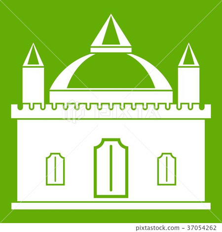 Royal castle icon green Royal castle icon green 37054262